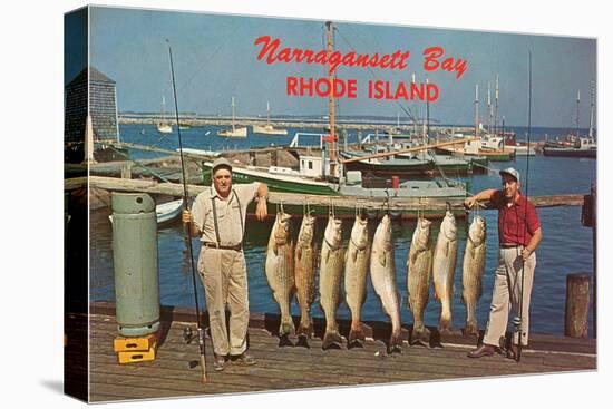 Men with Fish, Narragansett Bay, Rhode Island-null-Stretched Canvas