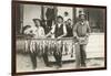 Men with Row of Caught Fish-null-Framed Art Print