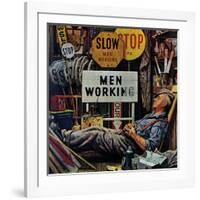 "Men Working," April 12, 1947-Stevan Dohanos-Framed Giclee Print