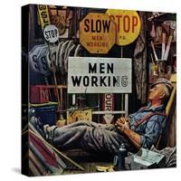 "Men Working," April 12, 1947-Stevan Dohanos-Stretched Canvas