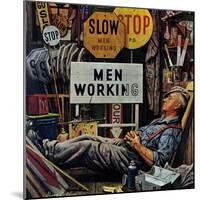 "Men Working," April 12, 1947-Stevan Dohanos-Mounted Giclee Print