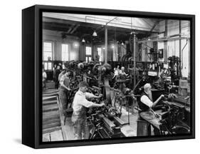 Men Working at Machines in the Government Printing Office, Washington, D.C-null-Framed Stretched Canvas