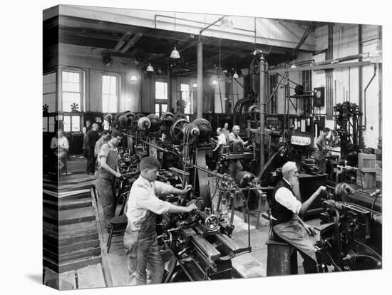 Men Working at Machines in the Government Printing Office, Washington, D.C-null-Stretched Canvas