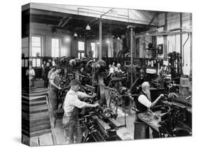 Men Working at Machines in the Government Printing Office, Washington, D.C-null-Stretched Canvas