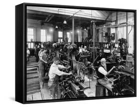 Men Working at Machines in the Government Printing Office, Washington, D.C-null-Framed Stretched Canvas