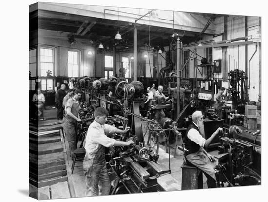 Men Working at Machines in the Government Printing Office, Washington, D.C-null-Stretched Canvas