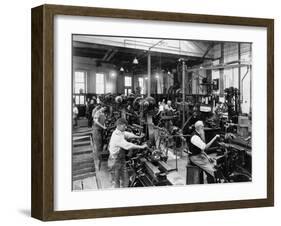 Men Working at Machines in the Government Printing Office, Washington, D.C-null-Framed Photo