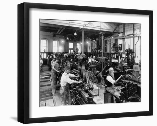 Men Working at Machines in the Government Printing Office, Washington, D.C-null-Framed Photo