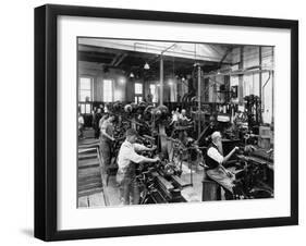Men Working at Machines in the Government Printing Office, Washington, D.C-null-Framed Photo