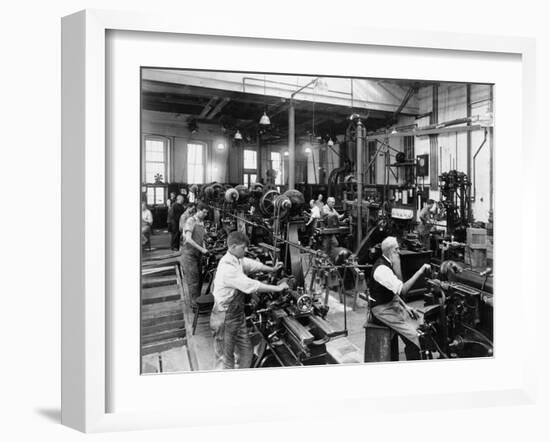 Men Working at Machines in the Government Printing Office, Washington, D.C-null-Framed Photo