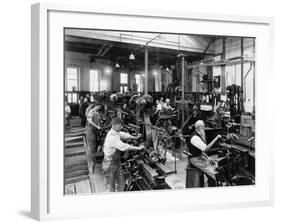 Men Working at Machines in the Government Printing Office, Washington, D.C-null-Framed Photo