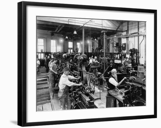 Men Working at Machines in the Government Printing Office, Washington, D.C-null-Framed Photo