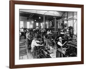 Men Working at Machines in the Government Printing Office, Washington, D.C-null-Framed Photo