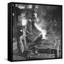 Men Working at the Iron and Steel Mill-Peter Stackpole-Framed Stretched Canvas