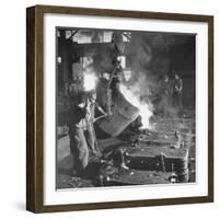 Men Working at the Iron and Steel Mill-Peter Stackpole-Framed Photographic Print