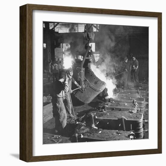 Men Working at the Iron and Steel Mill-Peter Stackpole-Framed Photographic Print