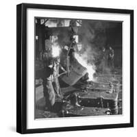 Men Working at the Iron and Steel Mill-Peter Stackpole-Framed Photographic Print