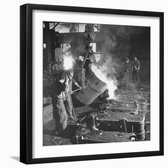 Men Working at the Iron and Steel Mill-Peter Stackpole-Framed Photographic Print