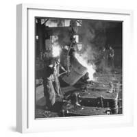Men Working at the Iron and Steel Mill-Peter Stackpole-Framed Photographic Print