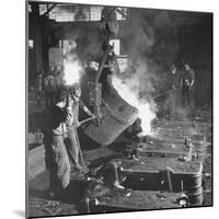 Men Working at the Iron and Steel Mill-Peter Stackpole-Mounted Photographic Print
