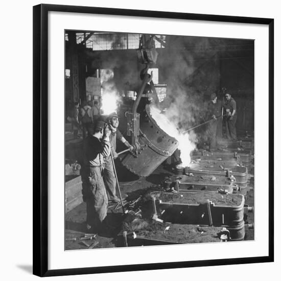 Men Working at the Iron and Steel Mill-Peter Stackpole-Framed Photographic Print