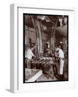 Men Working in a Piano Factory, 1907-Byron Company-Framed Giclee Print