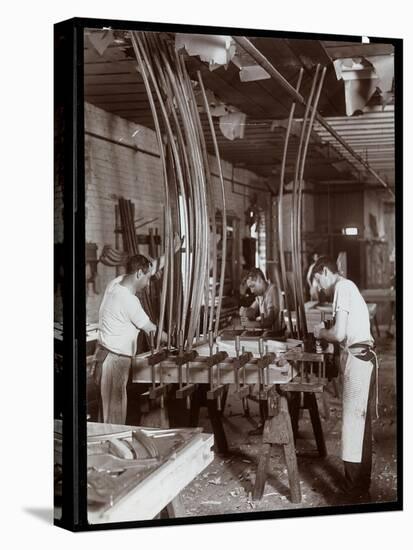 Men Working in a Piano Factory, 1907-Byron Company-Stretched Canvas