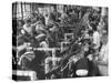 Men Working in Clothing Factory-Ralph Morse-Stretched Canvas