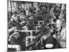 Men Working in Clothing Factory-Ralph Morse-Mounted Photographic Print