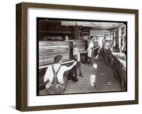 Men Working in the Hardman, Peck and Co. Piano Factory, New York, 1907-Byron Company-Framed Giclee Print