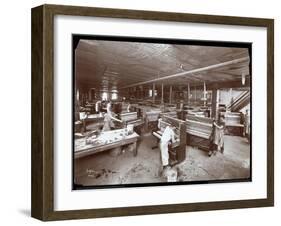 Men Working in the Harrington Piano Co. Factory, 1907-Byron Company-Framed Giclee Print