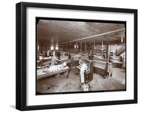 Men Working in the Harrington Piano Co. Factory, 1907-Byron Company-Framed Giclee Print