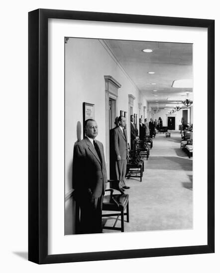 Men Working in the Republic National Bank-null-Framed Photographic Print