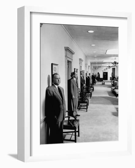 Men Working in the Republic National Bank-null-Framed Photographic Print