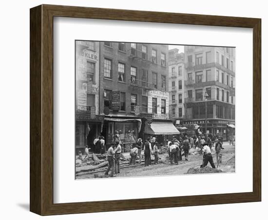 Men Working on Canal Street-null-Framed Photographic Print