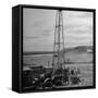 Men Working on Core Drilling Operations at Garrison Dam in the Missouri Valley-null-Framed Stretched Canvas
