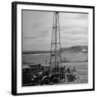 Men Working on Core Drilling Operations at Garrison Dam in the Missouri Valley-null-Framed Photographic Print