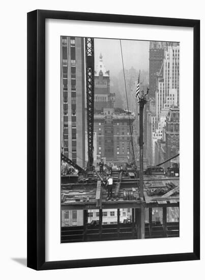 Men Working on New Skyscraper-null-Framed Photographic Print