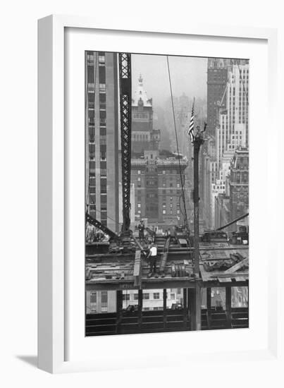 Men Working on New Skyscraper-null-Framed Photographic Print