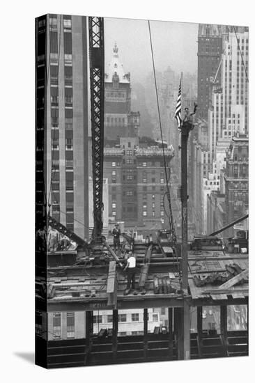 Men Working on New Skyscraper-null-Stretched Canvas