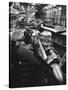 Men Working on Partially Completed Jets at New Vickers Plant-Carl Mydans-Stretched Canvas
