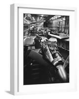 Men Working on Partially Completed Jets at New Vickers Plant-Carl Mydans-Framed Photographic Print