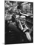 Men Working on Partially Completed Jets at New Vickers Plant-Carl Mydans-Mounted Photographic Print