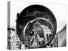 Men Working on Pipes Used to Divert Section of Missouri River During Building of Fort Peck Dam-Margaret Bourke-White-Stretched Canvas