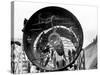 Men Working on Pipes Used to Divert Section of Missouri River During Building of Fort Peck Dam-Margaret Bourke-White-Stretched Canvas