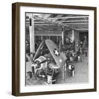 Men Working on the Aircrafts Final Constructing Stages-Peter Stackpole-Framed Photographic Print