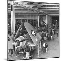 Men Working on the Aircrafts Final Constructing Stages-Peter Stackpole-Mounted Photographic Print