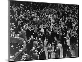Men Working on the Floor of the New York Stock Exchange-Carl Mydans-Mounted Photographic Print