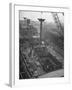 Men Working on the Liberty Ship in the Kaiser Shipyard-Hansel Mieth-Framed Photographic Print