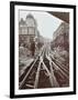 Men Working on Tramline Electricification, Wandsworth, London, 1906-null-Framed Photographic Print